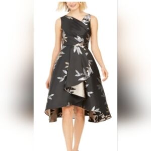 Adrianna Papell Jacquered Asymmetrical Fit & Flare Dress